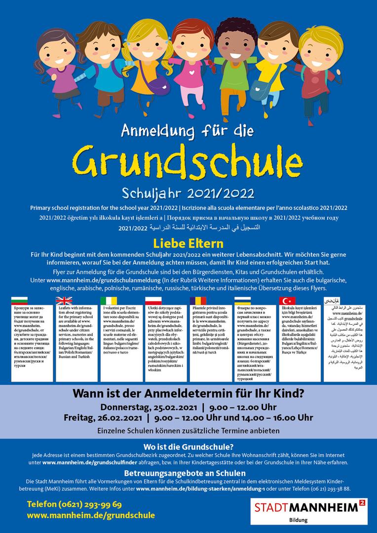 Anmeldung Zur Grundschule | Mannheim.de