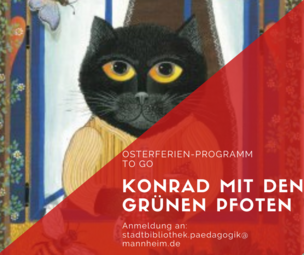 Vergrößerte Ansicht von Illustration einer Katze für die Veranstaltung „Konrad mit den grünen Pfoten“