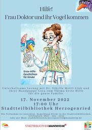 Vergrößerte Ansicht von Hilfe! Frau Doktor und ihr Vogel kommen Plakat