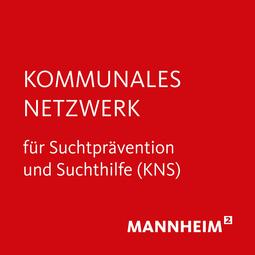 Vergrößerte Ansicht von Logo (weißer Schriftzug, roter Hintergrund): Kommunales Netzwerk für Suchtprävention und Suchthilfe (KNS)
