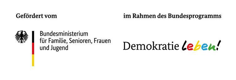 Vergrößerte Ansicht von Logo des Bundesministeriums für Familie, Senioren, Frauen und Jugend und des Bundesprogramm &quot;Demokratie leben!&quot;