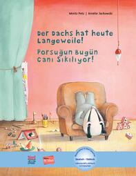 Vergrößerte Ansicht von Kinderbuchcover mit einem  im Sessel liegendem Dachs und Spielzeug außen rum