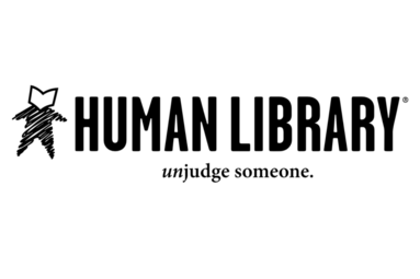 Vergrößerte Ansicht von Schriftzug &quot;Human Library unjudge someone&quot;