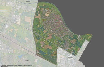 Vergrößerte Ansicht von Das Luftbild zeigt den Stadtteil Seckenheim und die angrenzenden Stadtteile.