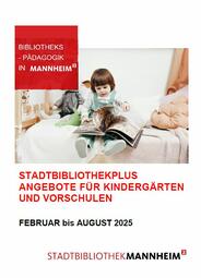 Vergrößerte Ansicht von Die Frontseite des StabiPlus für Kindergärten Februar-August 2025 mit lernendem Kind und rotem Quadrat.