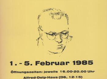 Plakat zu einer Ausstellung über Alfred Delp